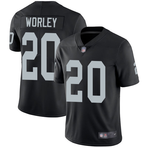 Men Oakland Raiders Limited Black Daryl Worley Home Jersey NFL Football #20 Vapor Untouchable Jersey